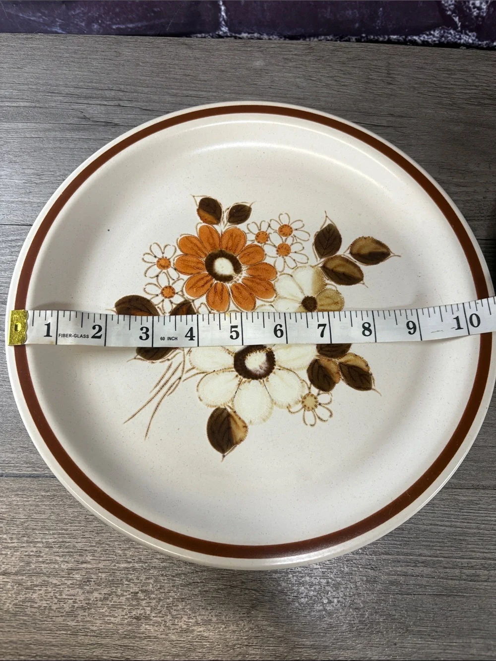 Vintage Set of Floral Pleasant Grove Stoneware Dinner Plates
